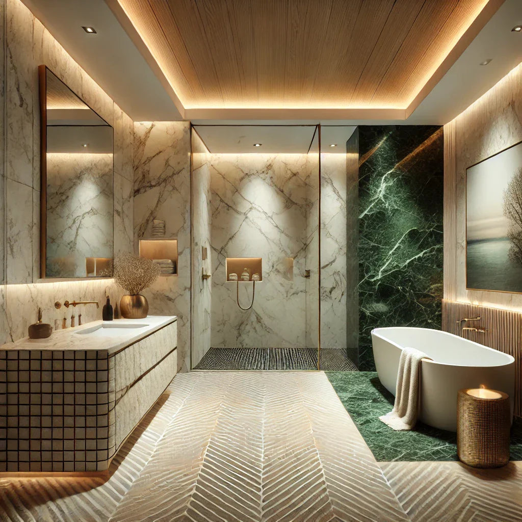 2025 Trend Bathroom Marble and Travertine Ideas