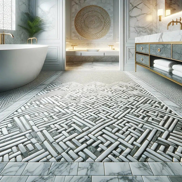 Elevate Your Space with Basket Weave Mosaics: The Timeless Luxury of Marble for Walls, Floors, and Borders