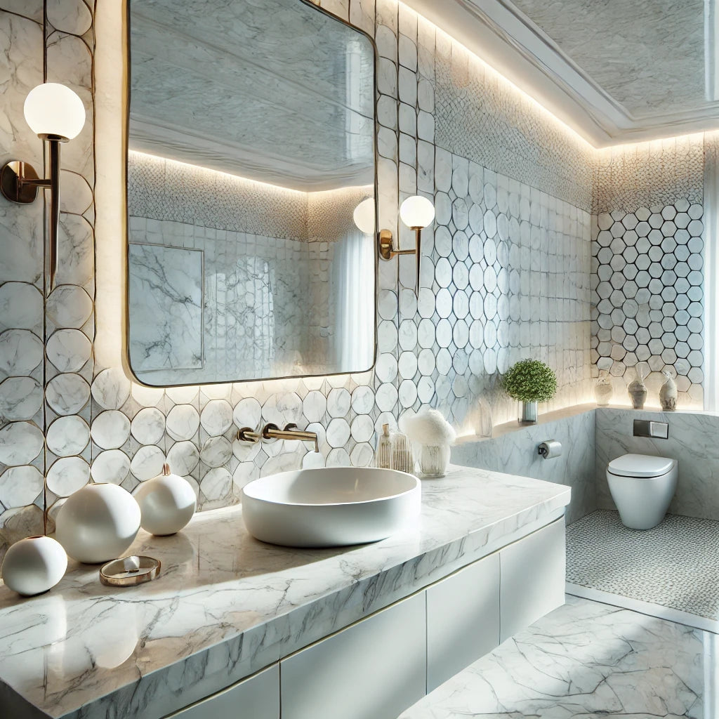 The Timeless Elegance of White Marble: Field Tiles, Mosaics, and Finishing Accessories