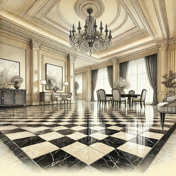 Timeless Elegance: Marble & Travertine Checkerboard Collection