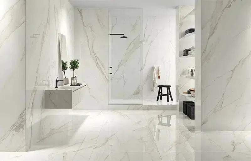 Luxurious marble bathroom featuring exquisite Marble Tiles and Travertine Tile.