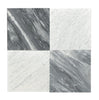 Checkerboard Bardiglio and Bianco Carrara Marble 18X18 Set