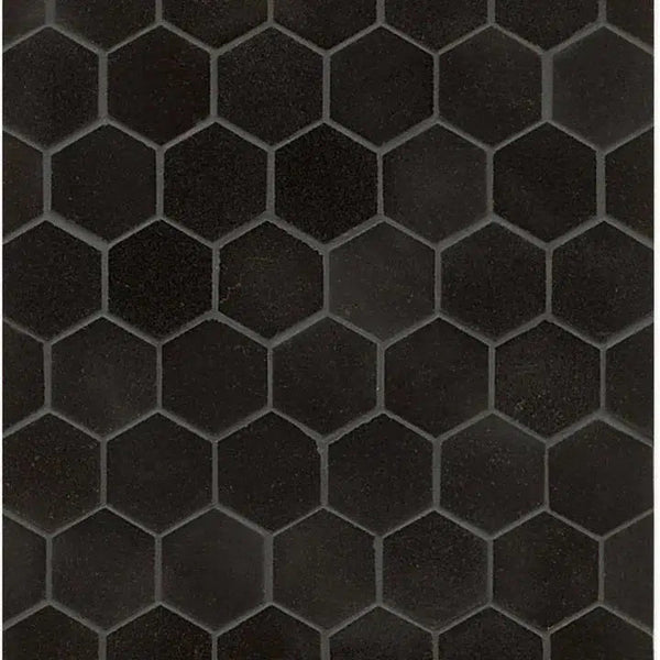 Absolute Black 2X2 Hexagon Granite Mosaic Polished - SurfacesGalore