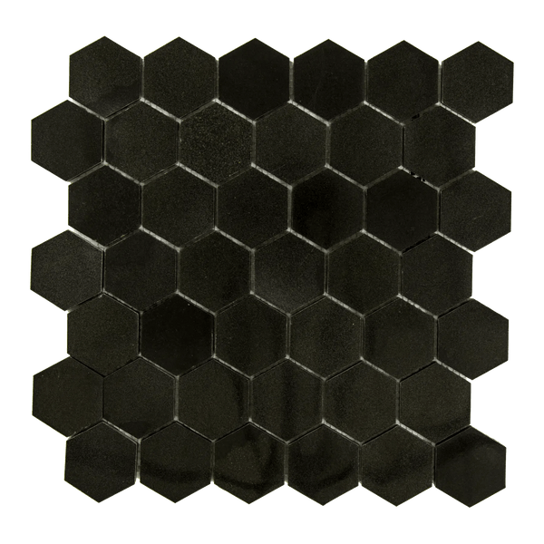 Absolute Black 2X2 Hexagon Granite Mosaic Polished - SurfacesGalore