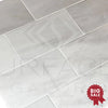 Agean White / Snow White Marble 6X12 Polished Tile 160 Sq.Ft. - Discounted, Marble/Travertine Clearance Sale - SurfacesGalore