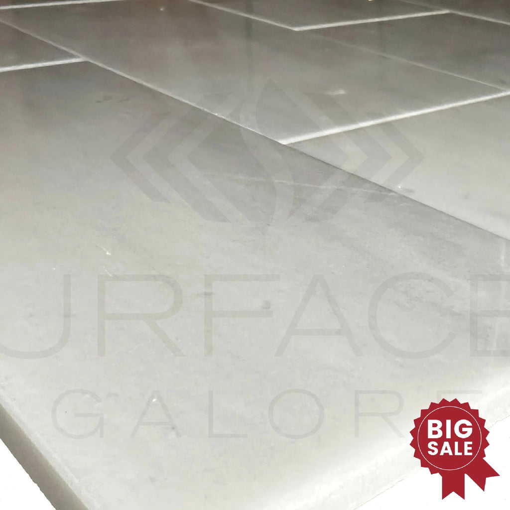 Agean White / Snow White Marble 6X12 Polished Tile 160 Sq.Ft. - Discounted, Marble/Travertine Clearance Sale - SurfacesGalore