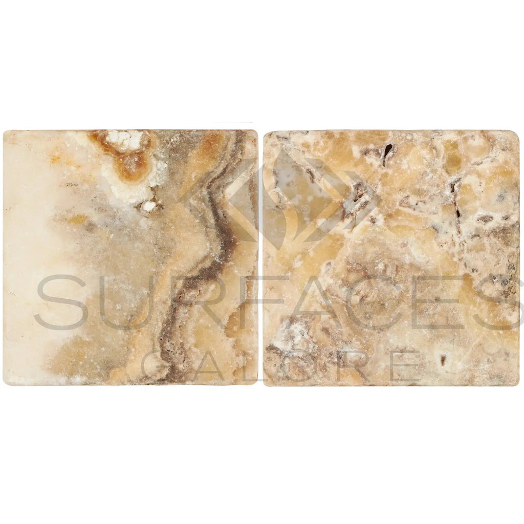 Antico Onyx Travertine 12X12 Antique Hand Tumbled