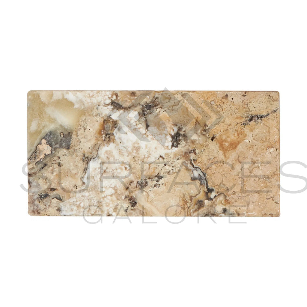 Antico Onyx Travertine 12X24 Filled Honed - SurfacesGalore