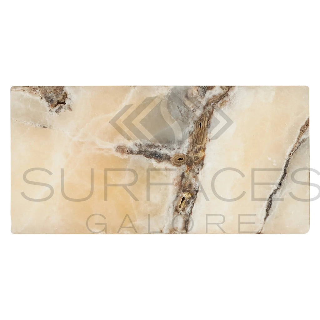 Antico Onyx Travertine 12X24 Filled Honed - SurfacesGalore