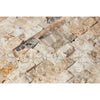 Antico Onyx Travertine 1X2 Brick Mosaic Split - Faced - SurfacesGalore