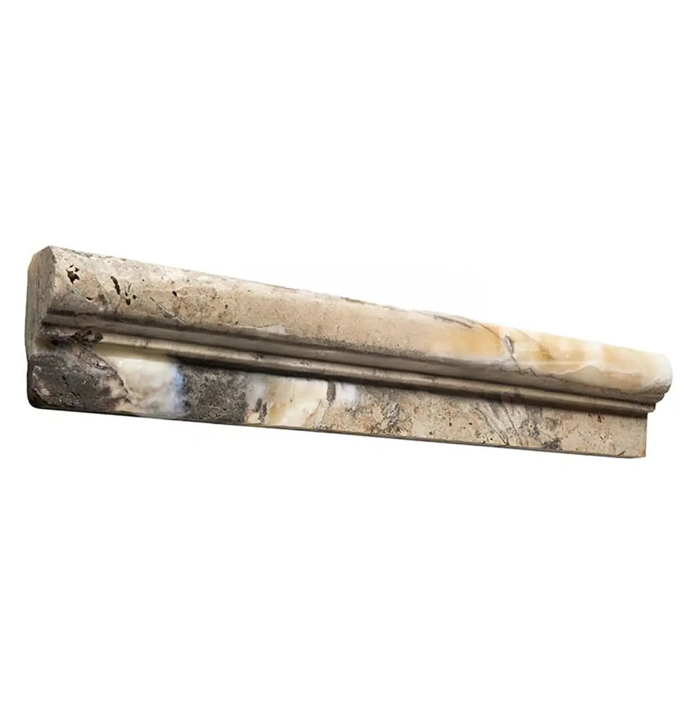 Antico Onyx Travertine 2X12 OG-1 (Single-Step Chair Rail Trim) Liner Moulding Honed