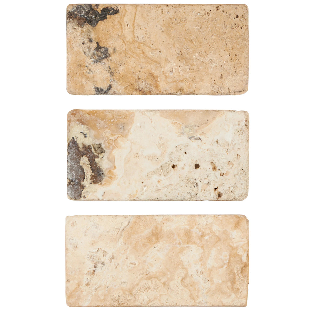 Antico Onyx Travertine 3X6 Tumbled - SurfacesGalore