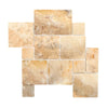 Antico Onyx Travertine 4 pcs Versailles Pattern/French Pattern Set Antiqued Hand Tumbled - SurfacesGalore