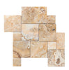 Antico Onyx Travertine 4 pcs Versailles Pattern/French Pattern Set Antiqued Hand Tumbled - SurfacesGalore