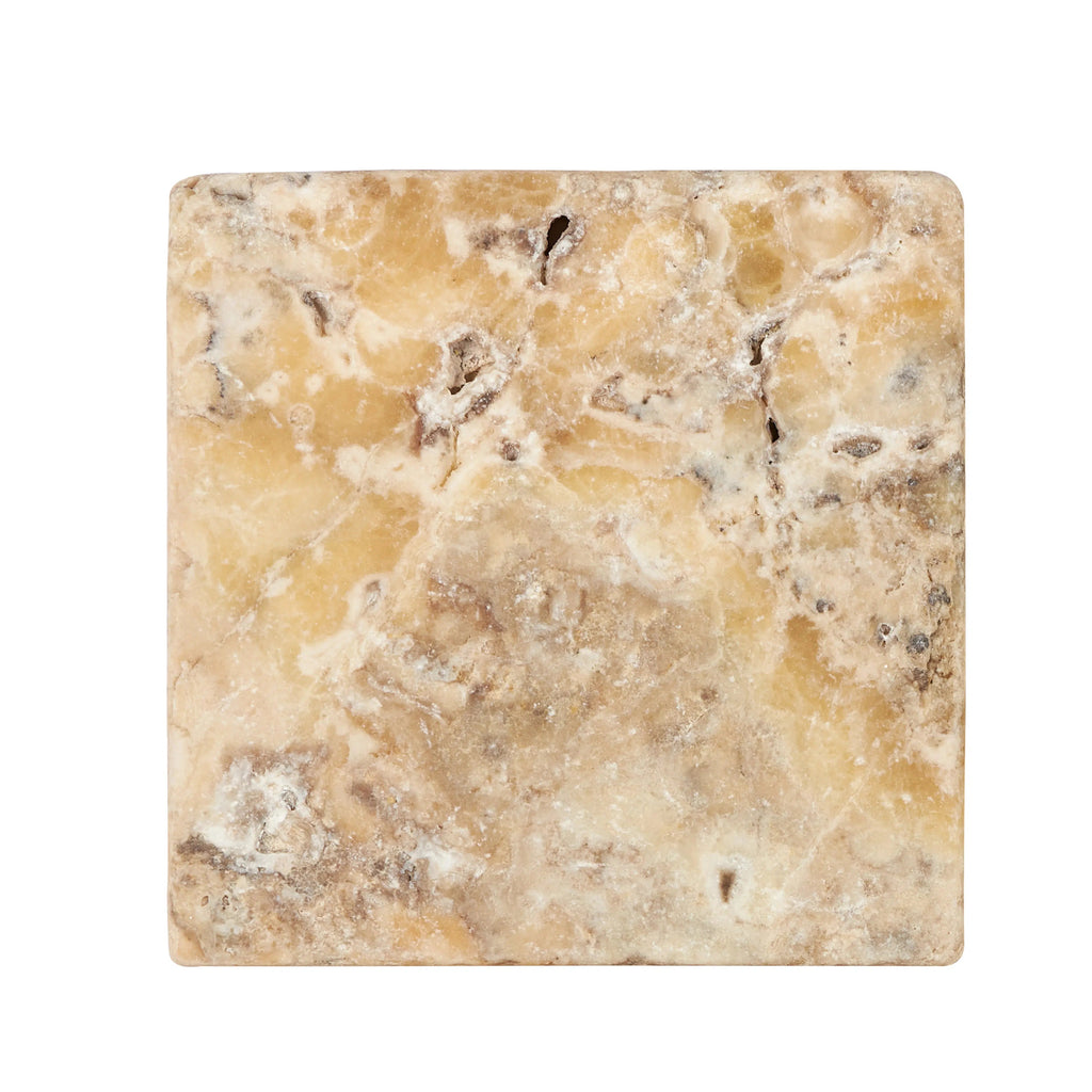 Antico Onyx Travertine 4X4 Tumbled - SurfacesGalore