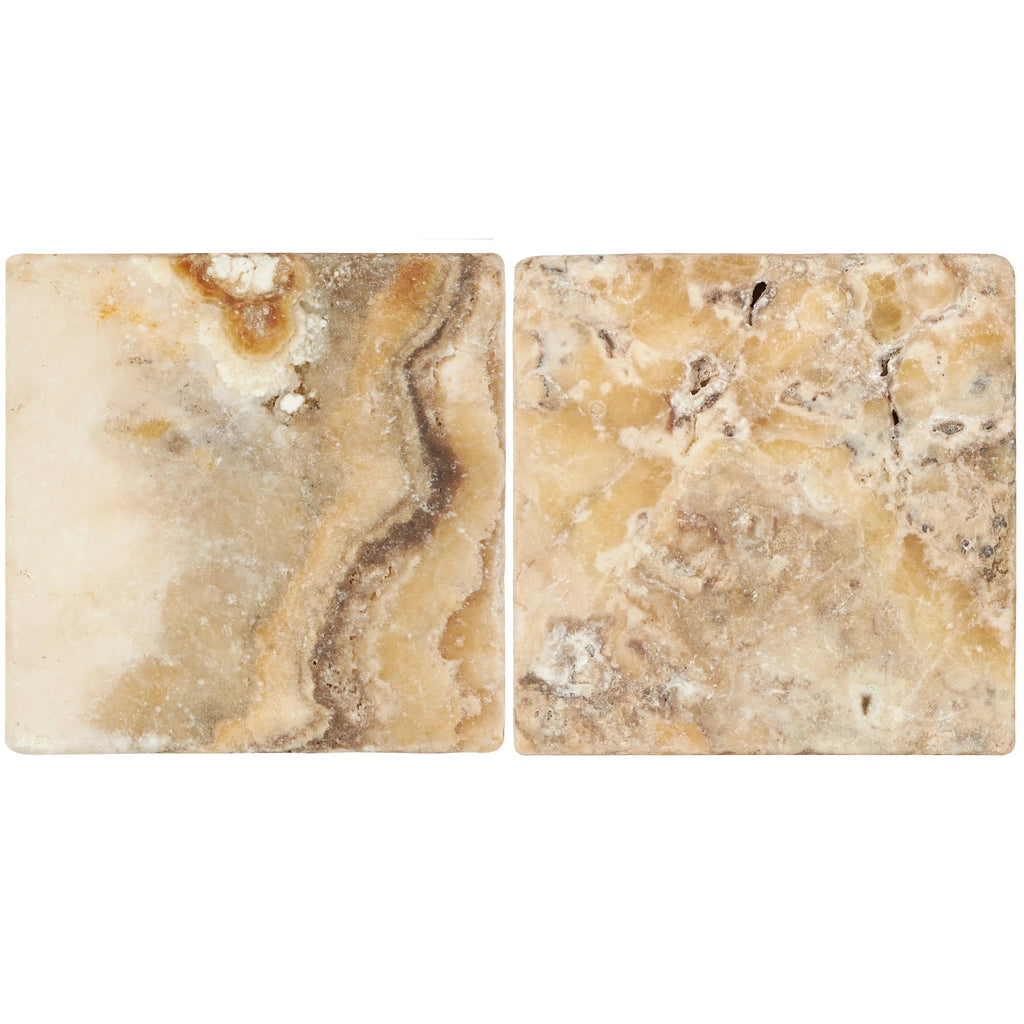 Antico Onyx Travertine 4X4 Tumbled