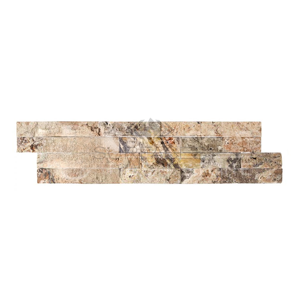 Antico Onyx Travertine Ledger - Panel ("Z" Split - Panel) Mosaic Split Faced - SurfacesGalore