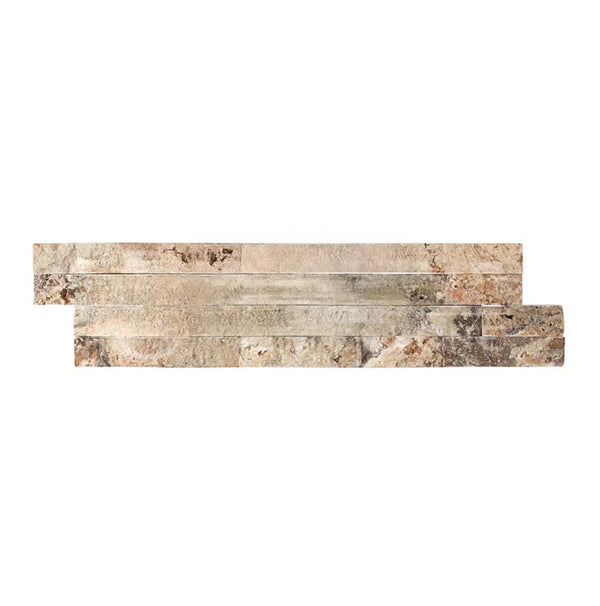 Antico Onyx Travertine Ledger-Panel ("Z" Split-Panel) Mosaic Split Faced