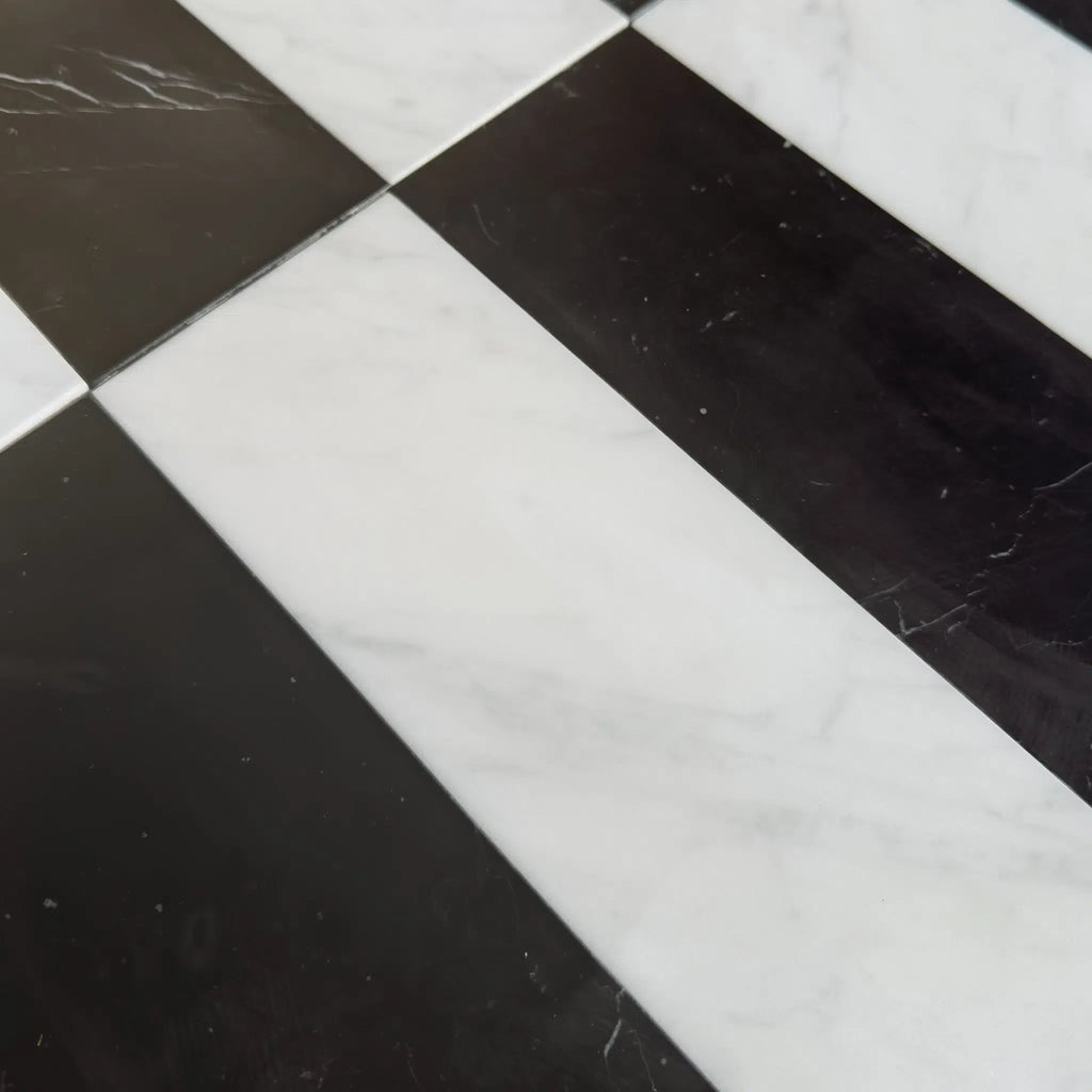 Carrara White and Nero Marquina 4X12 Set