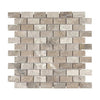 Atlantic Gray Marble 1X2 Brick Mosaic Polished-Honed