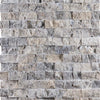 Atlantic Gray Marble 1X2 Brick Mosaic Split - Faced - SurfacesGalore