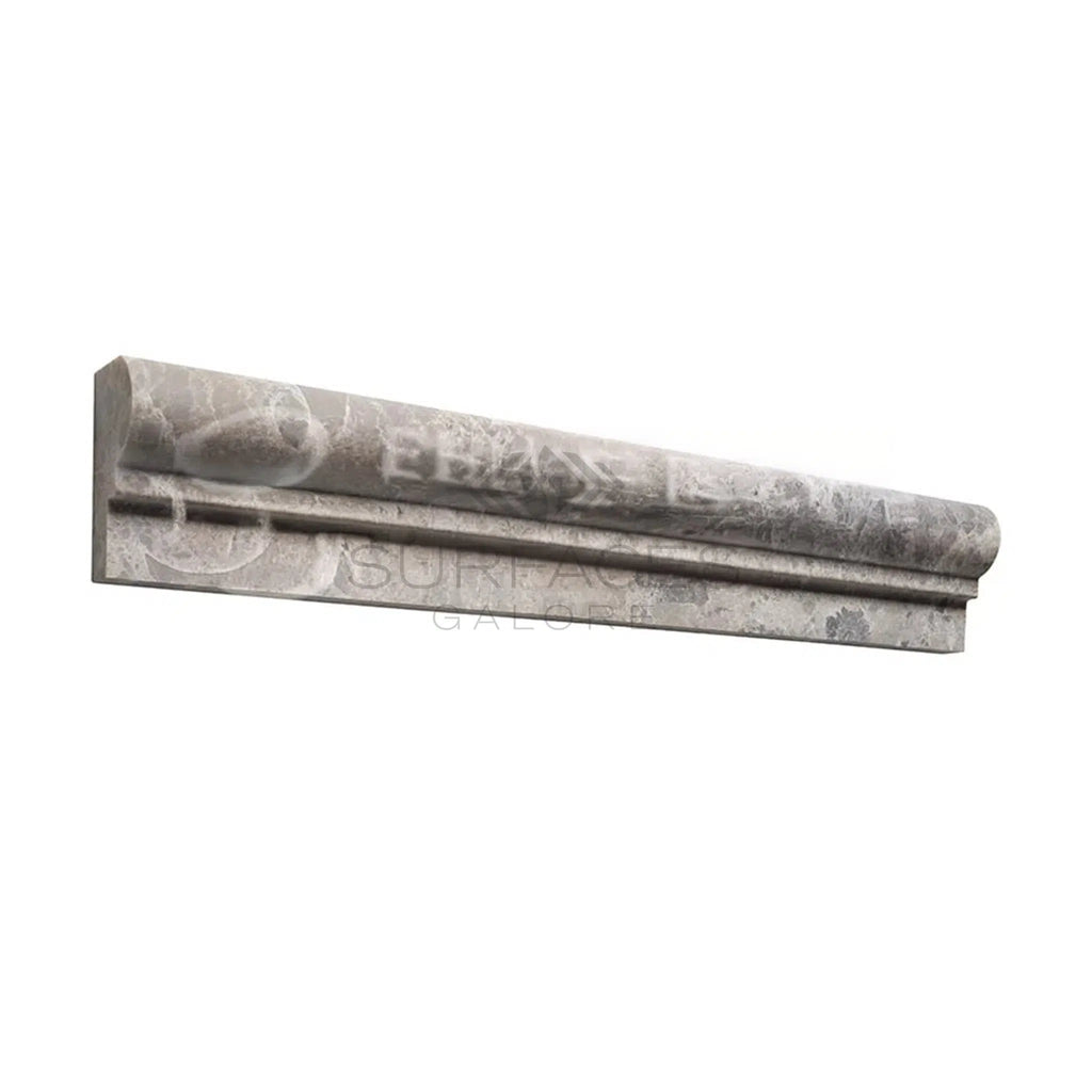 Atlantic Gray Marble 2X12 OG - 1 (Single - Step Chair Rail Trim) Liner Polished - Honed - SurfacesGalorePolished