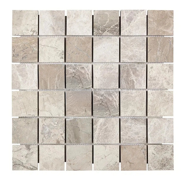 Atlantic Gray Marble 2X2 Mosaic Tumbled