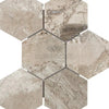 Atlantic Gray Marble 4" Hexagon Mosaic Polished-Honed