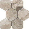 Atlantic Gray Marble 4X4 Hexagon Mosaic Polished - Honed - SurfacesGalore