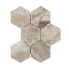 Atlantic Gray Marble 4X4 Hexagon Mosaic Polished - Honed - SurfacesGalore