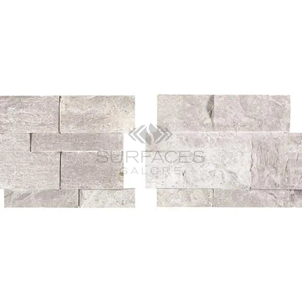 Atlantic Gray Marble Ledger - Panel ("Z" Split - Panel) - CORNER Mosaic Split Faced - SurfacesGalore