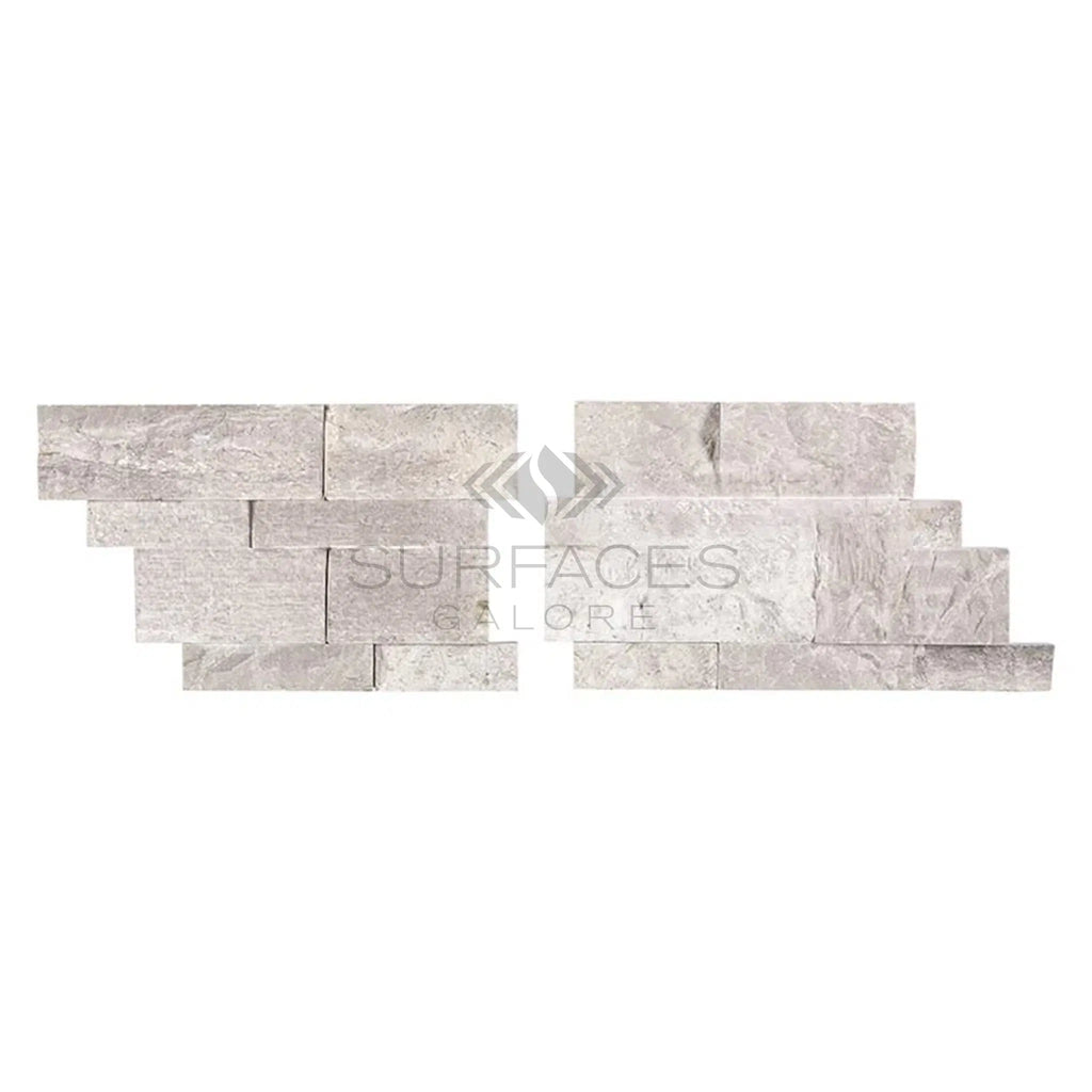 Atlantic Gray Marble Ledger - Panel ("Z" Split - Panel) - CORNER Mosaic Split Faced - SurfacesGalore