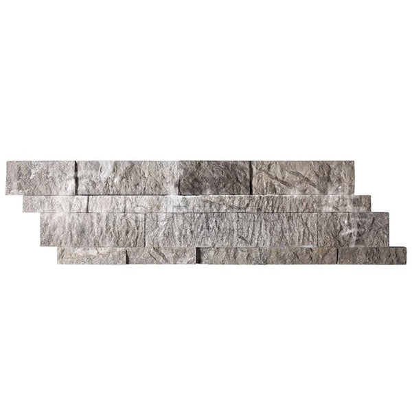 Atlantic Gray Marble Ledger-Panel ("Z" Split-Panel) Mosaic Split Faced