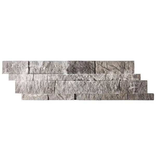 Atlantic Gray Marble Ledger-Panel ("Z" Split-Panel) Mosaic Split Faced