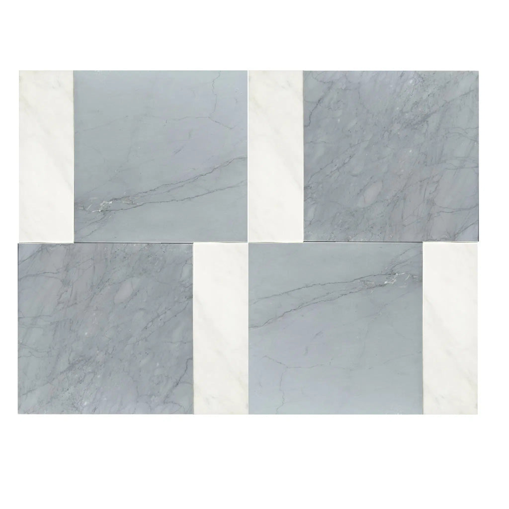 Bardiglio Imperiale 12X12 and Carrara White 4X12 Set