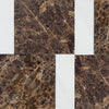 Emperador Dark 12X12 and Carrara White 4X12 Set