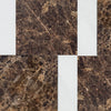 Emperador Dark 12X12 and Carrara White 4X12 Set