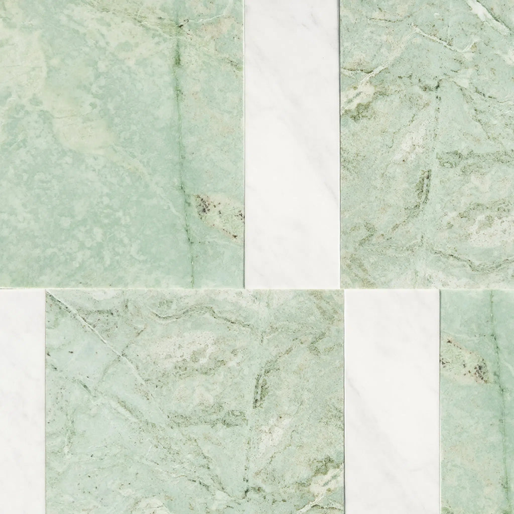 Ming Green 12X12 and Carrara White 4X12 Set