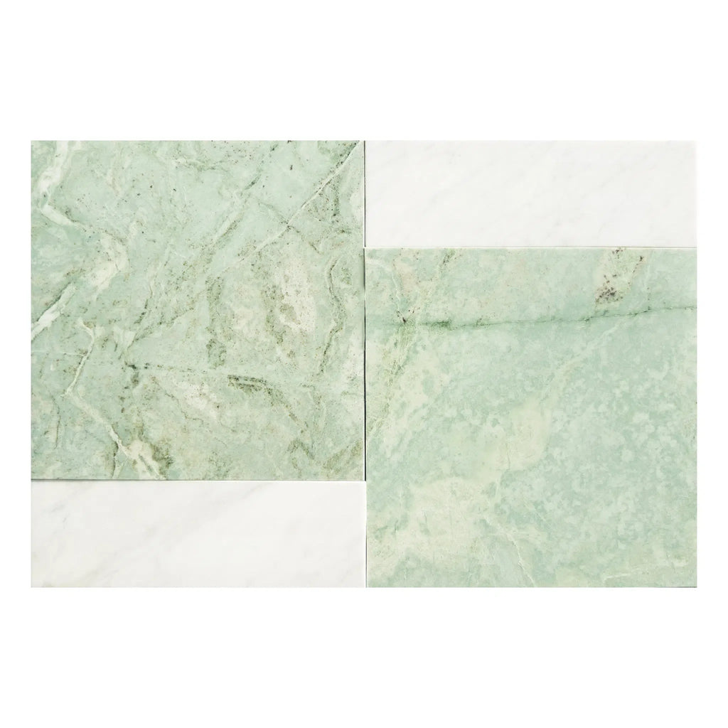 Ming Green 12X12 and Carrara White 4X12 Set