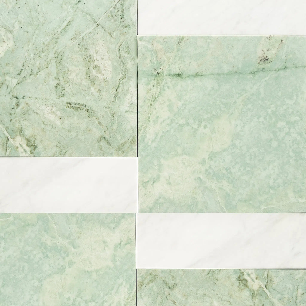 Ming Green 12X12 and Carrara White 4X12 Set