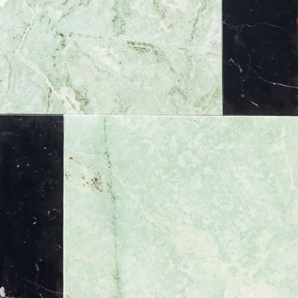 Ming Green 12X12 and Nero Marquina 4X12 Set