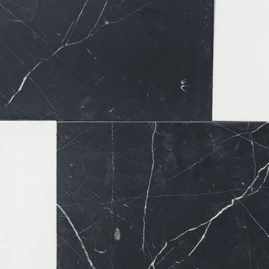 Nero Marquina 12X12 and Bianco Dolomite 4X12 Set