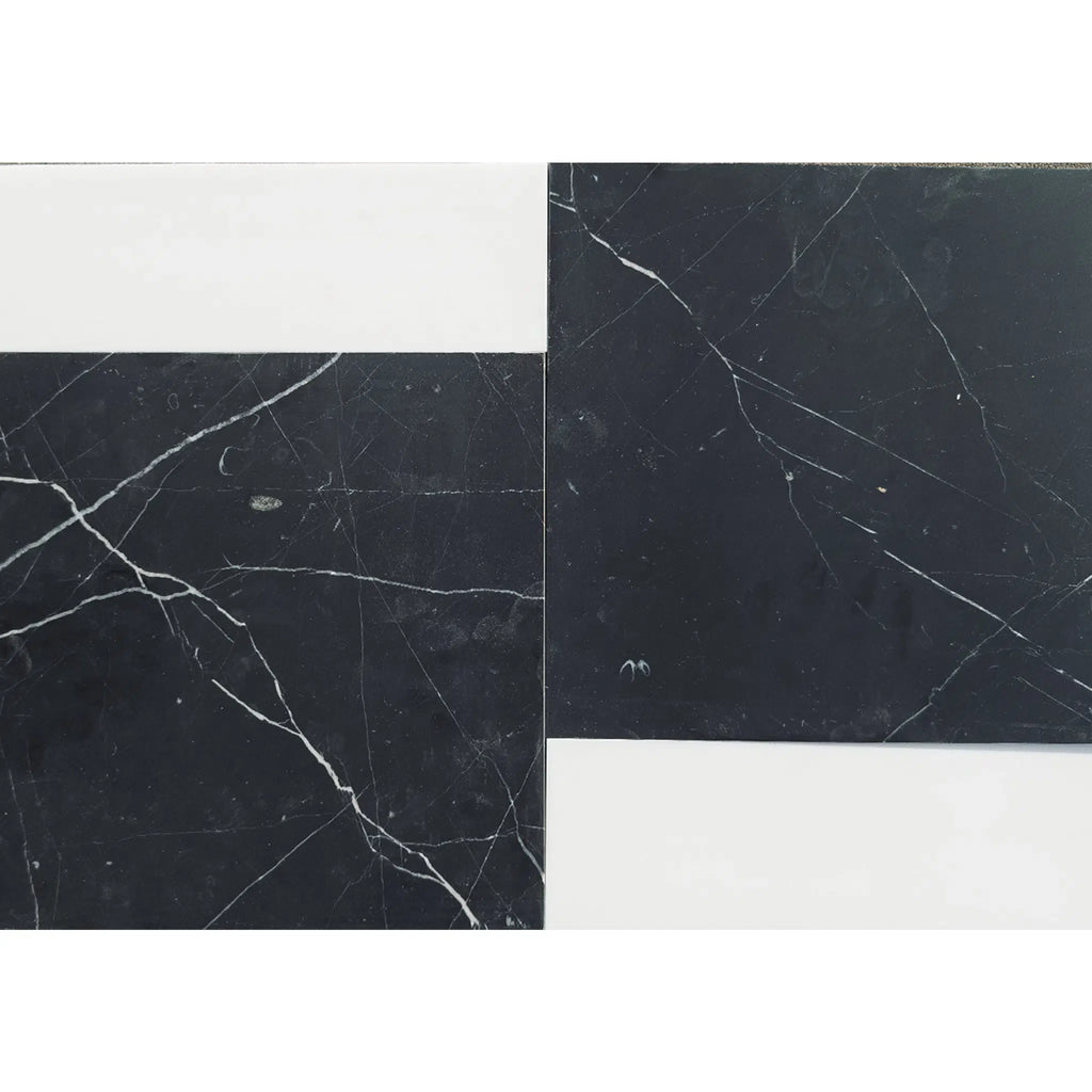 Nero Marquina 12X12 and Bianco Dolomite 4X12 Set