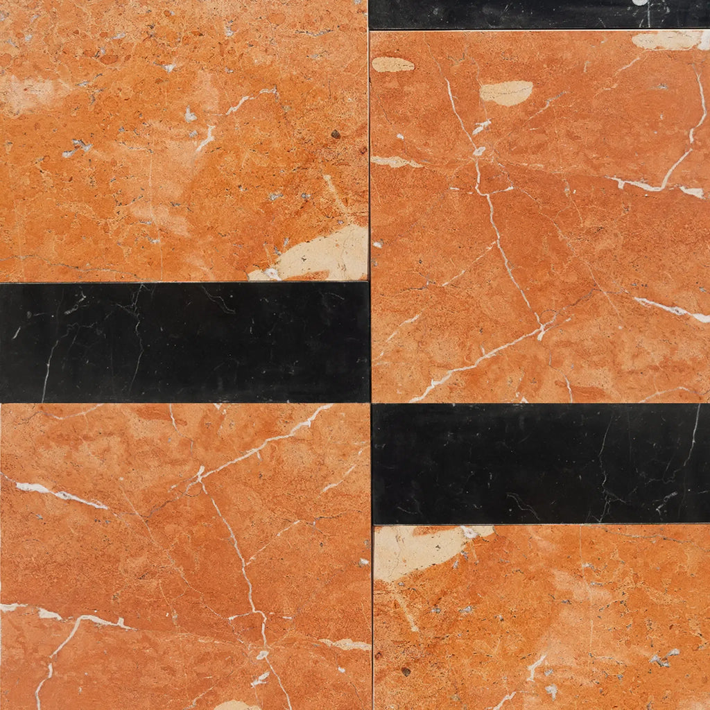 Rojo Alicante 12X12 and Nero Marquina 4X12 Set