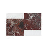 Rosso Levanto 12X12 and Carrara White 4X12 Set