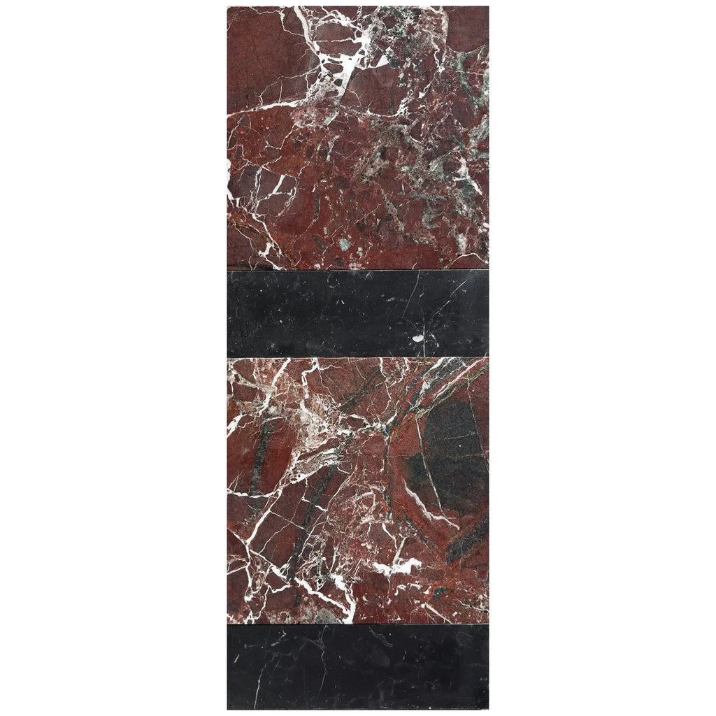 Rosso Levanto 12X12 and Nero Marquina 4X12 Set