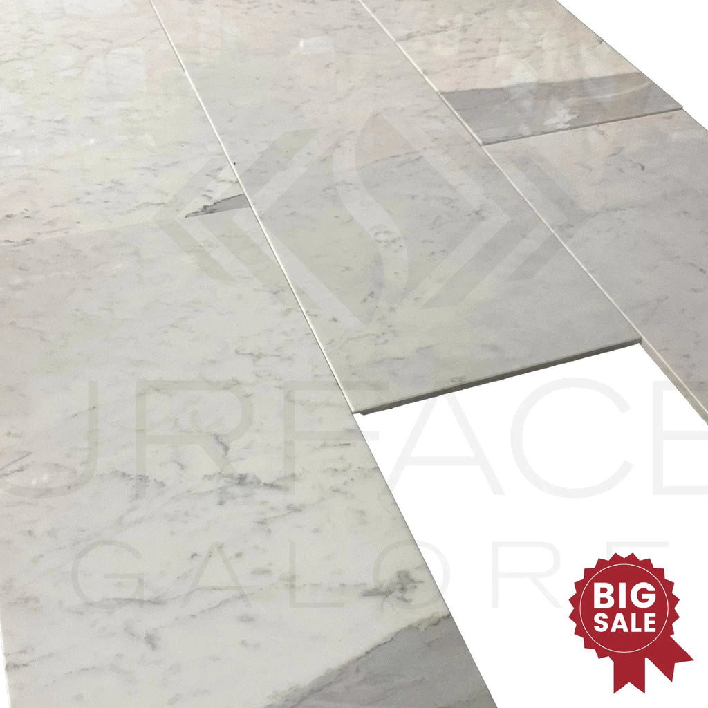 Bianco Carrara Standart 12X24 Polished Marble Tile 250 Sq.Ft. - Discounted, Marble/Travertine Clearance Sale - SurfacesGalore