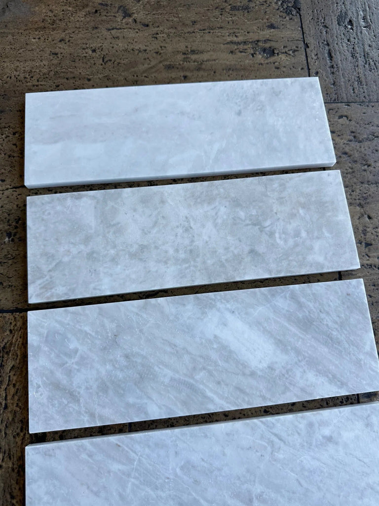 Bianco Congelato 1X2 Brick Mosaic Dolomite Leathered