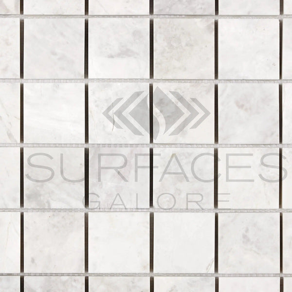 Bianco Congelato 2X2 Brick Mosaic Dolomite Leathered - SurfacesGalore