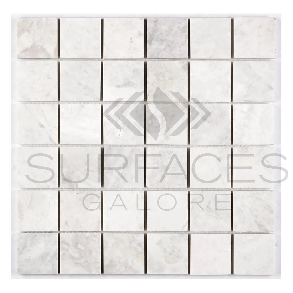 Bianco Congelato 2X2 Brick Mosaic Dolomite Leathered